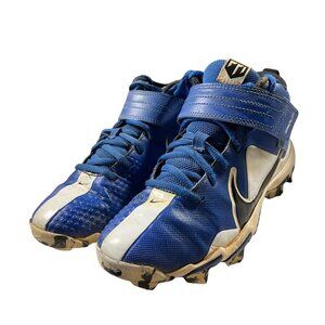 Nike Trout 6Y Blue & White Baseball Cleats With Hook and Loop Strap